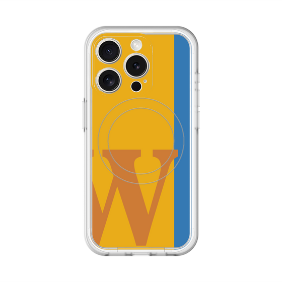 スリムプロテクションプレミアムケース with MagSafe［ オリジナル - initial color line - W orange ］