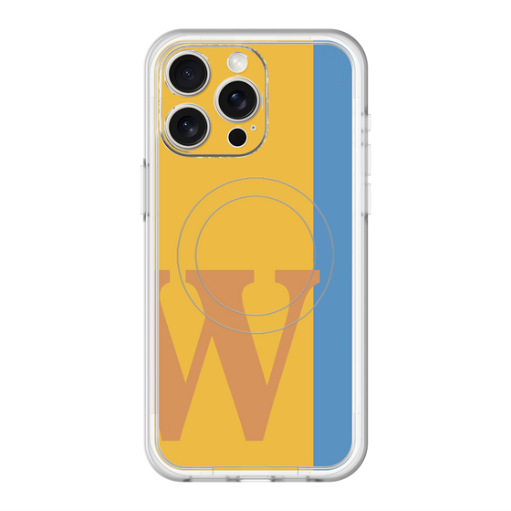スリムプロテクションプレミアムケース with MagSafe［ オリジナル - initial color line - W orange ］