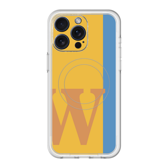 スリムプロテクションプレミアムケース with MagSafe［ オリジナル - initial color line - W orange ］
