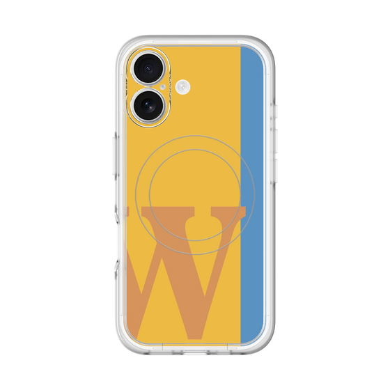 スリムプロテクションプレミアムケース with MagSafe［ オリジナル - initial color line - W orange ］