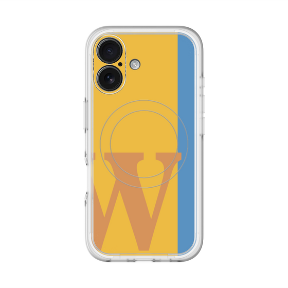 スリムプロテクションプレミアムケース with MagSafe［ オリジナル - initial color line - W orange ］