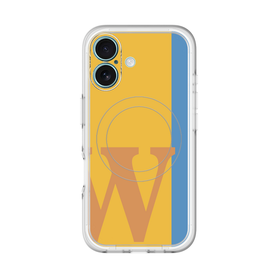 スリムプロテクションプレミアムケース with MagSafe［ オリジナル - initial color line - W orange ］