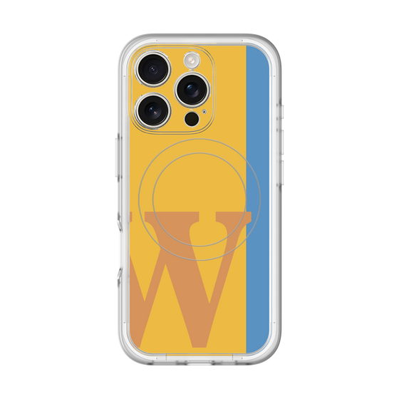 スリムプロテクションプレミアムケース with MagSafe［ オリジナル - initial color line - W orange ］