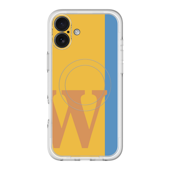 スリムプロテクションプレミアムケース with MagSafe［ オリジナル - initial color line - W orange ］
