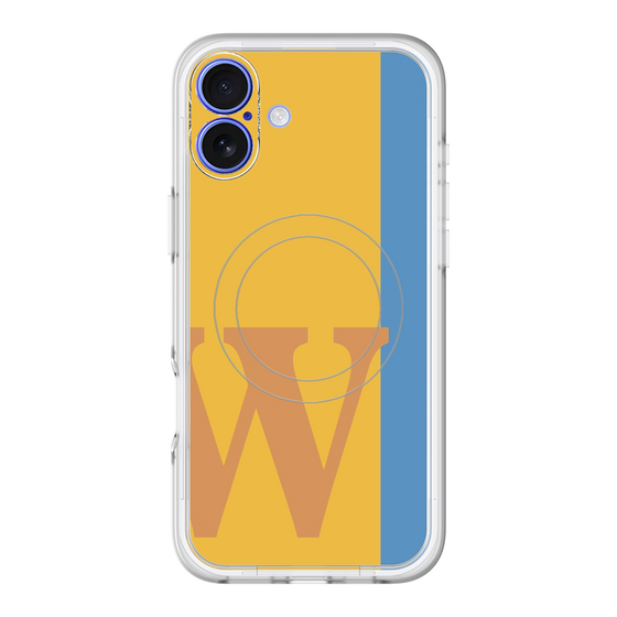 スリムプロテクションプレミアムケース with MagSafe［ オリジナル - initial color line - W orange ］