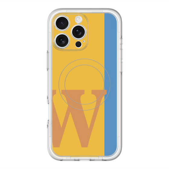 スリムプロテクションプレミアムケース with MagSafe［ オリジナル - initial color line - W orange ］