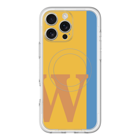 スリムプロテクションプレミアムケース with MagSafe［ オリジナル - initial color line - W orange ］