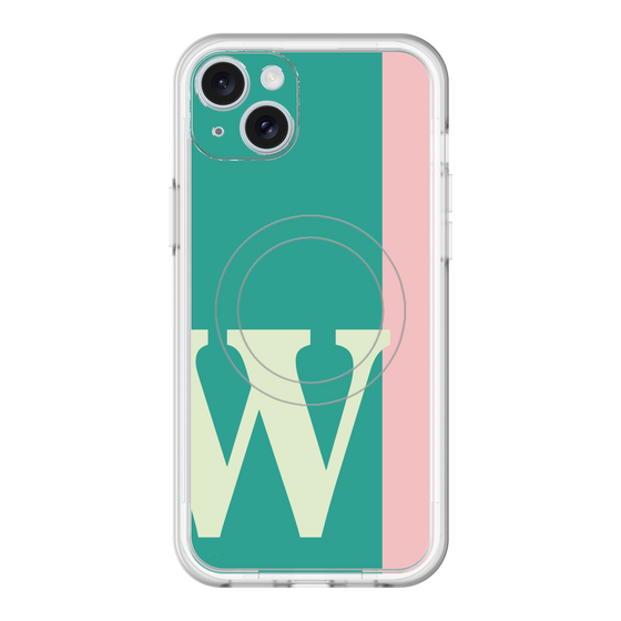 スリムプロテクションプレミアムケース with MagSafe［ オリジナル - initial color line - W green ］