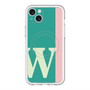 スリムプロテクションプレミアムケース with MagSafe［ オリジナル - initial color line - W green ］