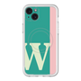 スリムプロテクションプレミアムケース with MagSafe［ オリジナル - initial color line - W green ］