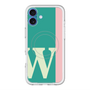 スリムプロテクションプレミアムケース with MagSafe［ オリジナル - initial color line - W green ］