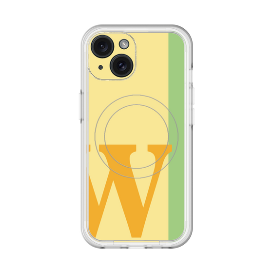 スリムプロテクションプレミアムケース with MagSafe［ オリジナル - initial color line - W yellow ］