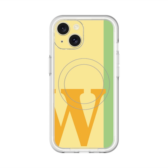 スリムプロテクションプレミアムケース with MagSafe［ オリジナル - initial color line - W yellow ］