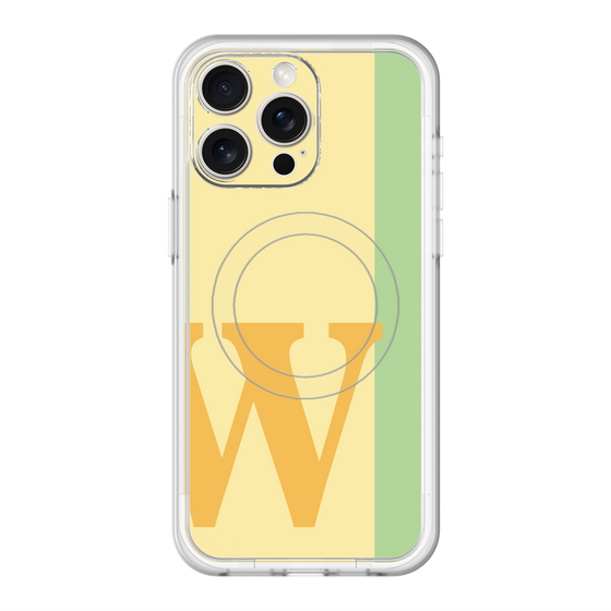スリムプロテクションプレミアムケース with MagSafe［ オリジナル - initial color line - W yellow ］