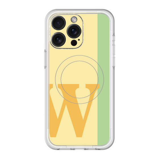 スリムプロテクションプレミアムケース with MagSafe［ オリジナル - initial color line - W yellow ］