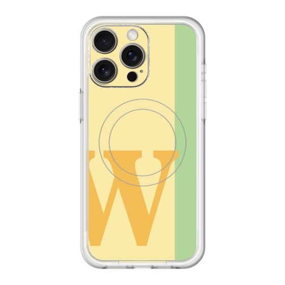 スリムプロテクションプレミアムケース with MagSafe［ オリジナル - initial color line - W yellow ］