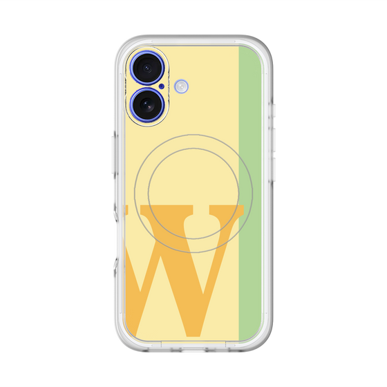 スリムプロテクションプレミアムケース with MagSafe［ オリジナル - initial color line - W yellow ］