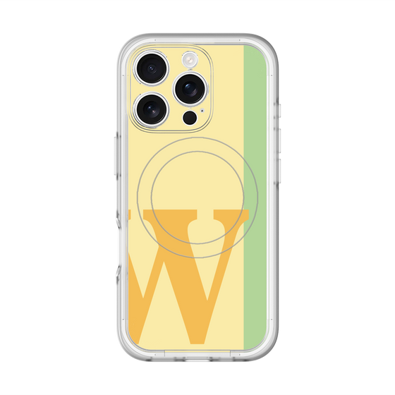 スリムプロテクションプレミアムケース with MagSafe［ オリジナル - initial color line - W yellow ］