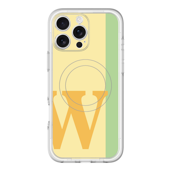 スリムプロテクションプレミアムケース with MagSafe［ オリジナル - initial color line - W yellow ］