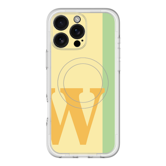 スリムプロテクションプレミアムケース with MagSafe［ オリジナル - initial color line - W yellow ］