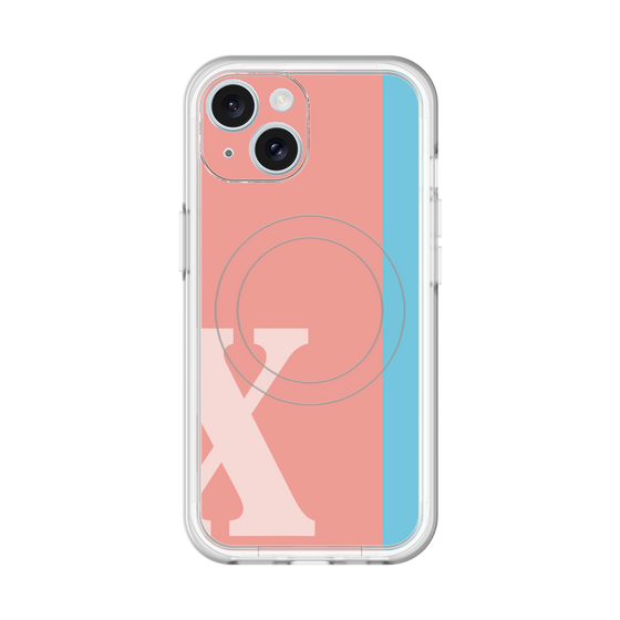 スリムプロテクションプレミアムケース with MagSafe［ オリジナル - initial color line - X pink ］