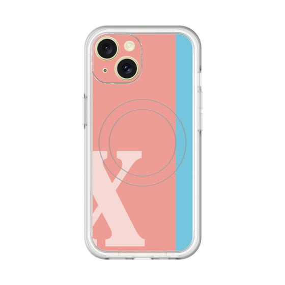 スリムプロテクションプレミアムケース with MagSafe［ オリジナル - initial color line - X pink ］