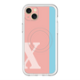 スリムプロテクションプレミアムケース with MagSafe［ オリジナル - initial color line - X pink ］