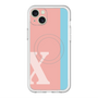 スリムプロテクションプレミアムケース with MagSafe［ オリジナル - initial color line - X pink ］
