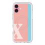 スリムプロテクションプレミアムケース with MagSafe［ オリジナル - initial color line - X pink ］