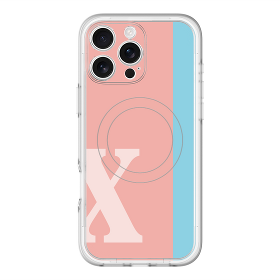 スリムプロテクションプレミアムケース with MagSafe［ オリジナル - initial color line - X pink ］