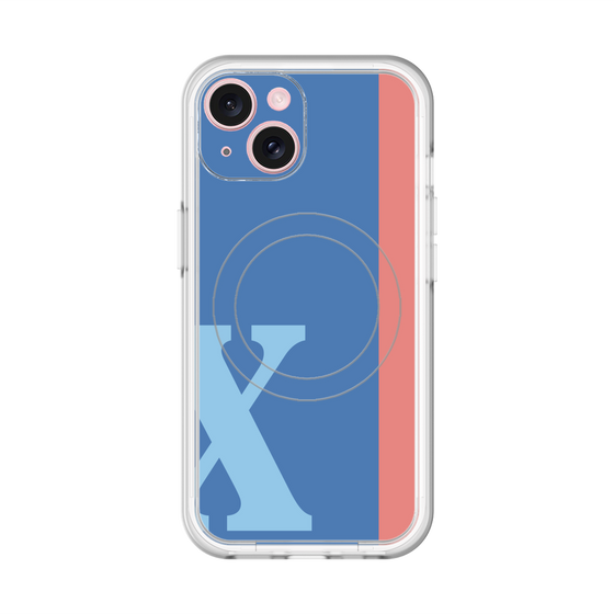 スリムプロテクションプレミアムケース with MagSafe［ オリジナル - initial color line - X blue ］