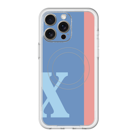 スリムプロテクションプレミアムケース with MagSafe［ オリジナル - initial color line - X blue ］