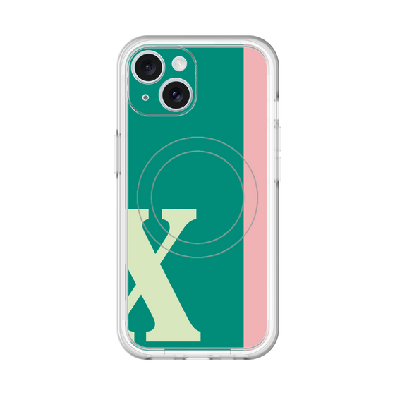 スリムプロテクションプレミアムケース with MagSafe［ オリジナル - initial color line - X green ］