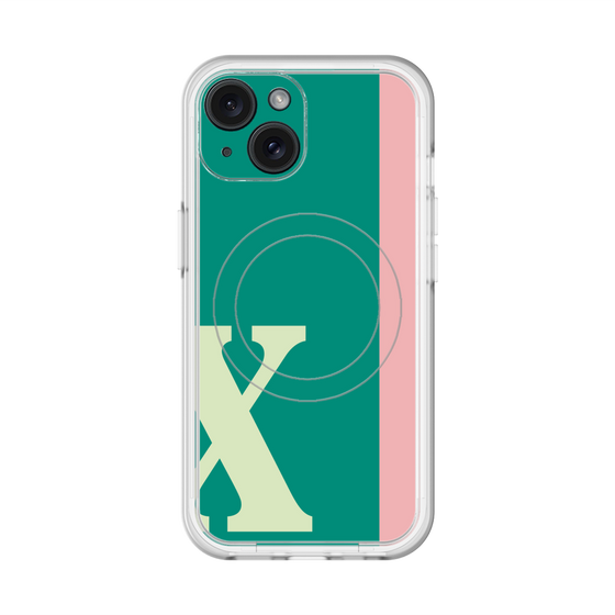 スリムプロテクションプレミアムケース with MagSafe［ オリジナル - initial color line - X green ］
