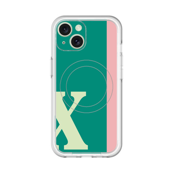 スリムプロテクションプレミアムケース with MagSafe［ オリジナル - initial color line - X green ］