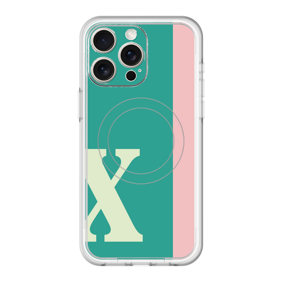 スリムプロテクションプレミアムケース with MagSafe［ オリジナル - initial color line - X green ］