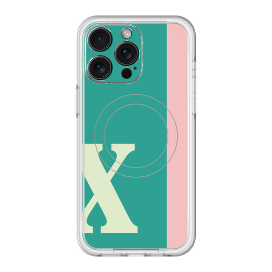 スリムプロテクションプレミアムケース with MagSafe［ オリジナル - initial color line - X green ］