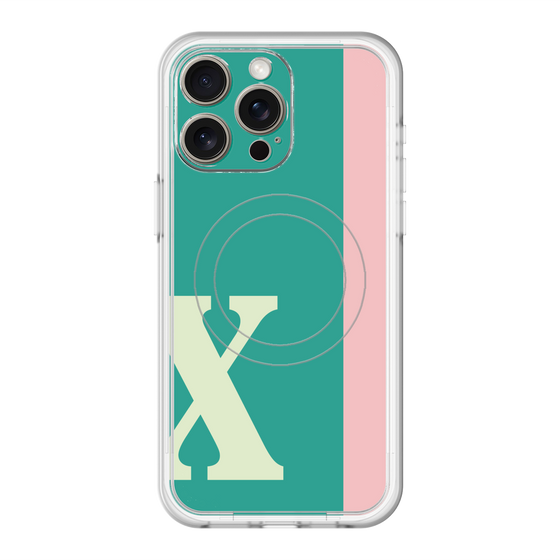 スリムプロテクションプレミアムケース with MagSafe［ オリジナル - initial color line - X green ］