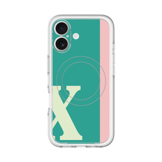 スリムプロテクションプレミアムケース with MagSafe［ オリジナル - initial color line - X green ］