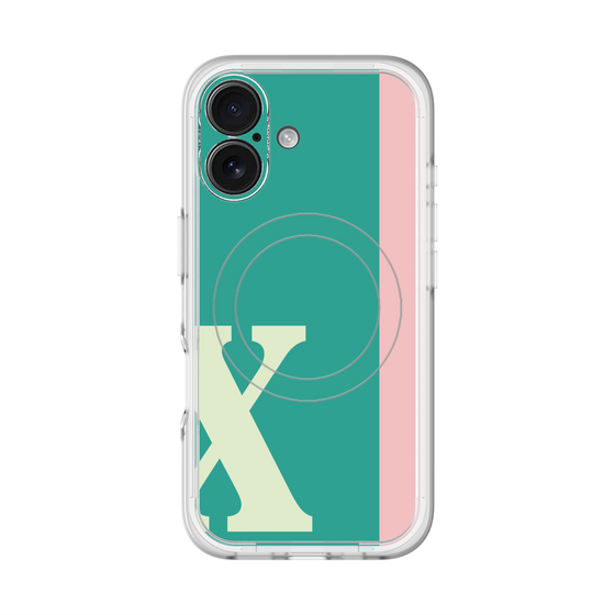 スリムプロテクションプレミアムケース with MagSafe［ オリジナル - initial color line - X green ］