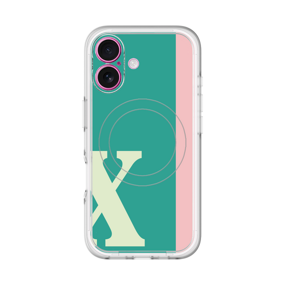 スリムプロテクションプレミアムケース with MagSafe［ オリジナル - initial color line - X green ］