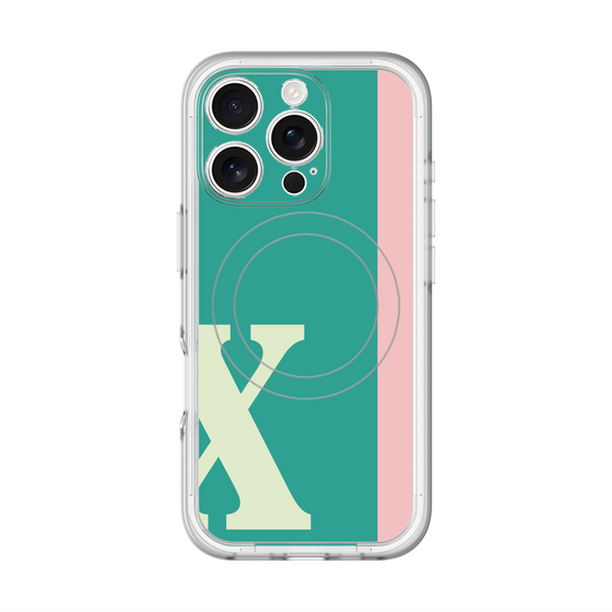 スリムプロテクションプレミアムケース with MagSafe［ オリジナル - initial color line - X green ］