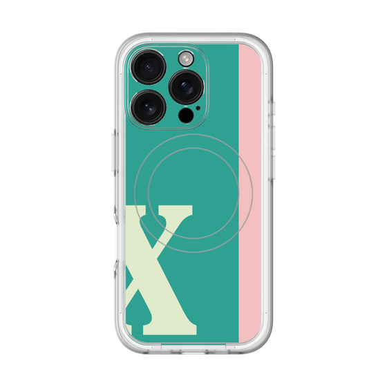 スリムプロテクションプレミアムケース with MagSafe［ オリジナル - initial color line - X green ］