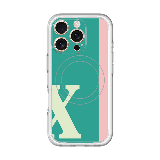 スリムプロテクションプレミアムケース with MagSafe［ オリジナル - initial color line - X green ］