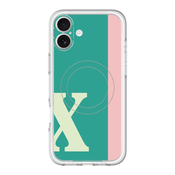スリムプロテクションプレミアムケース with MagSafe［ オリジナル - initial color line - X green ］