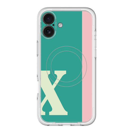 スリムプロテクションプレミアムケース with MagSafe［ オリジナル - initial color line - X green ］
