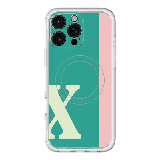 スリムプロテクションプレミアムケース with MagSafe［ オリジナル - initial color line - X green ］