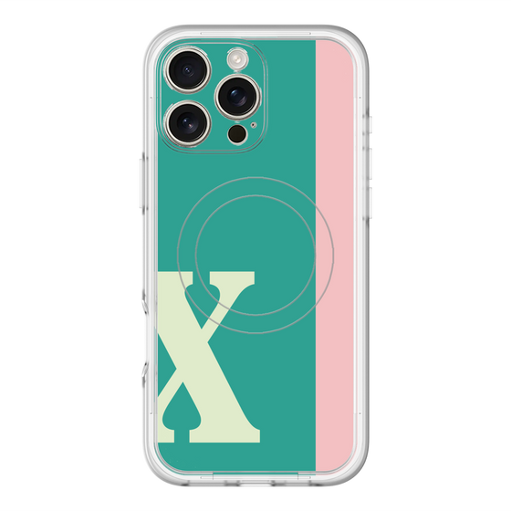 スリムプロテクションプレミアムケース with MagSafe［ オリジナル - initial color line - X green ］