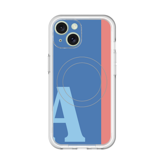 スリムプロテクションプレミアムケース with MagSafe［ オリジナル - initial color line - A blue ］