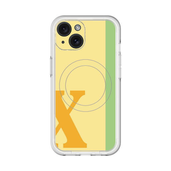 スリムプロテクションプレミアムケース with MagSafe［ オリジナル - initial color line - X yellow ］